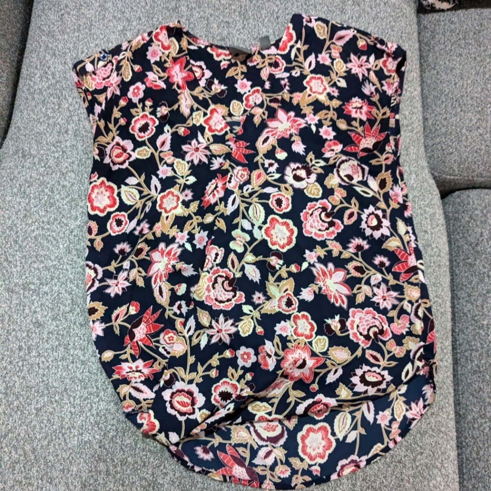 Navy blue paisley chiffon dress shirt